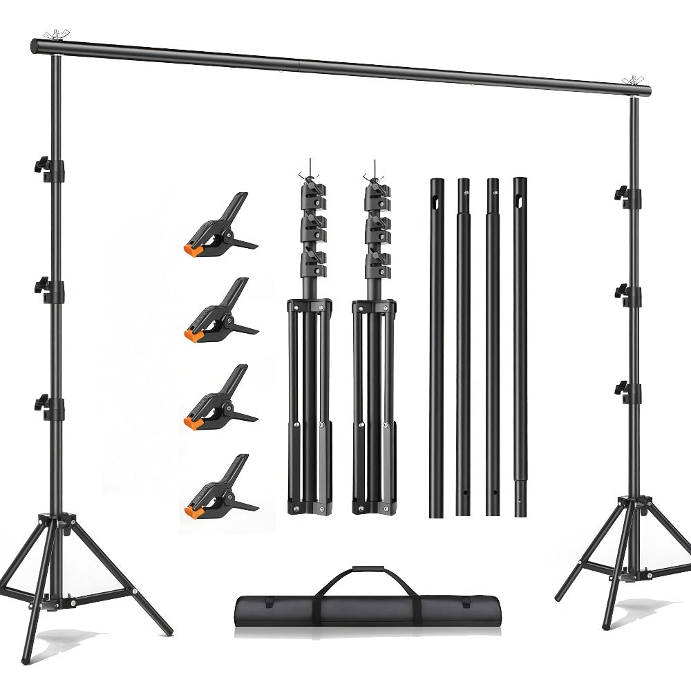 Multi-Size Adjustable Backdrop Stand Kit 10x10ft & 6.5x6.5ft – Heavy Duty Sturdy Background Support System for Photo Studio, Wedding