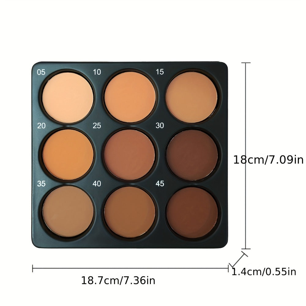 Matte Contour Palette 9 Colors Face Contouring Bronzer Kit Deep Brown Tones Buildable Blendable Multi-Use Professional Sculpting Makeup