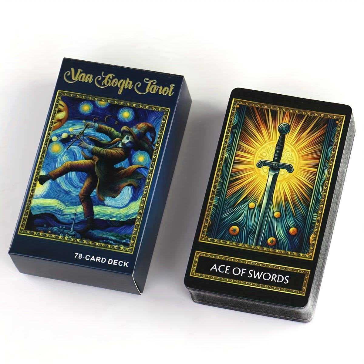 Van Gogh Tarot Cards 78 Card Deck – Art-Inspired High Quality Paper Divination Tool for Adults Teens Beginners Collectors Spiritual Gift