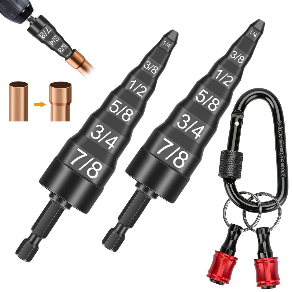 Copper Pipe Tube Expander Swaging Drill Bit Set 6-in-1 HVAC Tool 1/4 3/8 1/2 5/8 3/4 7/8 Inch for Entryways, Bedrooms and Living Spaces