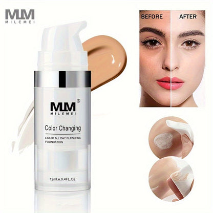 Color Changing BB Cream Foundation Set 3pcs Matte Oil Control Long Lasting Smudge Proof Concealer Base Skin Tone Adaptive Face Makeup