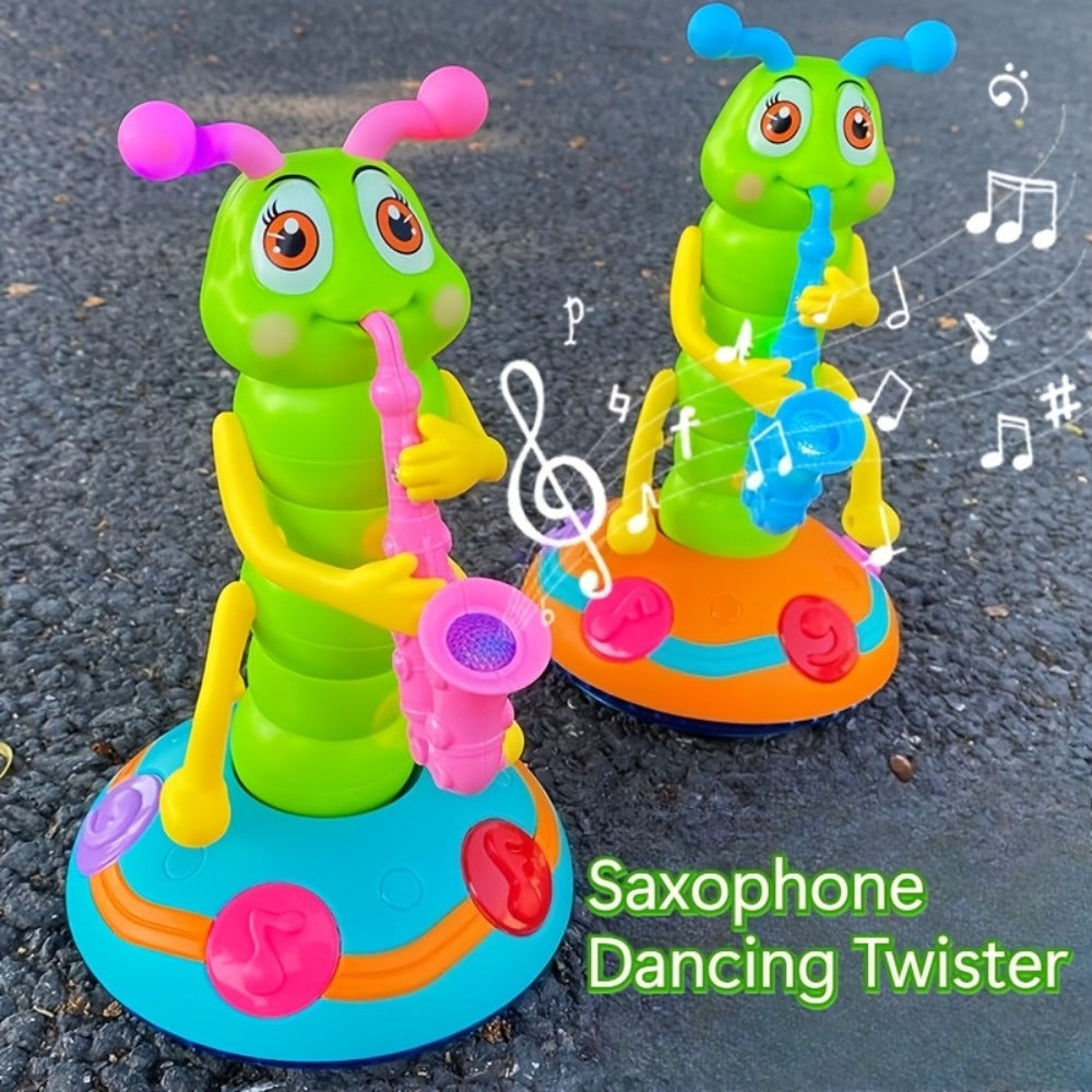 Caterpillar Saxophone Toy for Kids with LED Lights & Music - Electric Musical Instrument for Toddlers