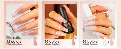 Gel Nail Polish Set with ROSALIND Label, 92 Colors Plus 8 Base and Top Products, 100 Pieces