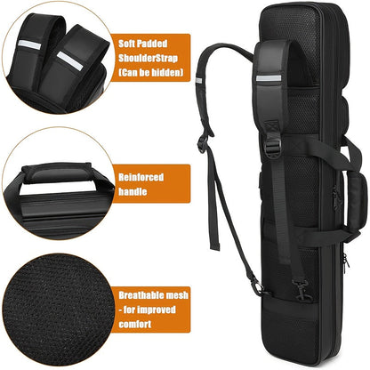 Pool Cue Case 4x4 with Hidden Backpack Strap | Billiard Cue Bag Holds 4 Butts & 4 Shafts | Hard Shell Pool Stick Carrying Case