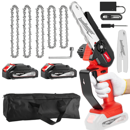 Mini Chainsaw Cordless 4 & 6 Inch Electric - Upgraded Portable Battery Chainsaw with Safety Lock