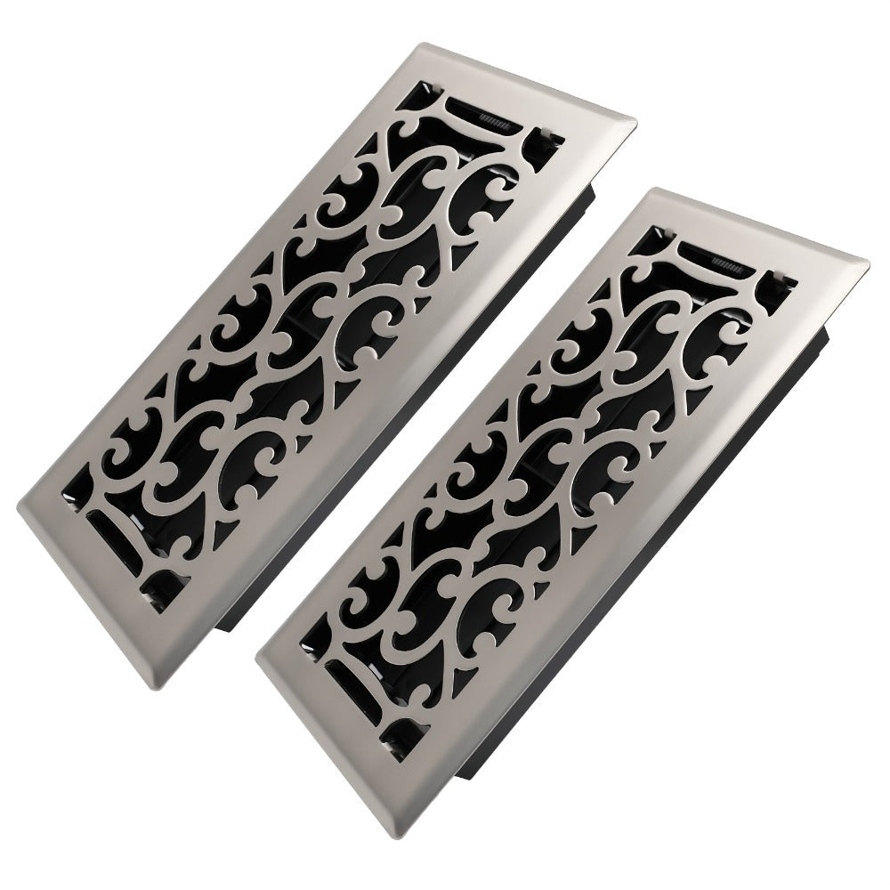 Floor Vent Register Cover 4x10 Inch Walkable Steel Decorative Air Vent Grille Adjustable for Entryways, Bedrooms and Living Spaces