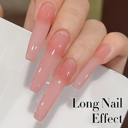 Jelly Gel Nail Polish Sheer Pink Glass Nail Effect 16ml – Semi-Transparent Translucent Neutral Soak-Off UV LED Korean Nail Art Minimalist
