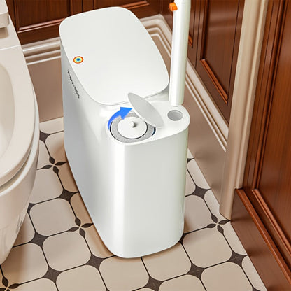 Disposable Toilet Brush with Trash Can 3-in-1 Set Replaceable Brush Heads Space-Saving for Entryways, Bedrooms and Living Spaces