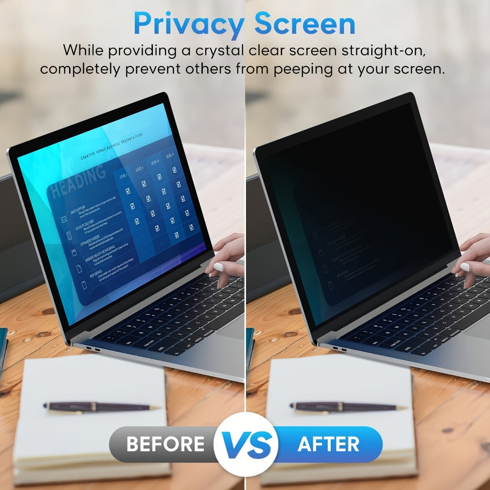 MacBook Air 13.6 Privacy Screen Filter 2022-2025 M2 M3 M4 – Removable Matte Anti-Glare Blue Light Blocking Protector