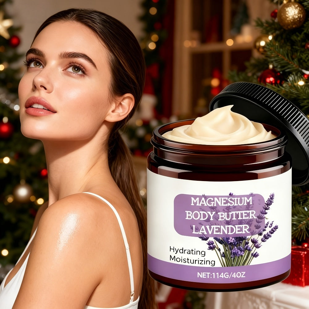 Lavender Magnesium Cream Body Lotion 4oz with Magnesium Chloride Lavender Oil Deep Relaxing Soothing Skin Nourishing for Women Men