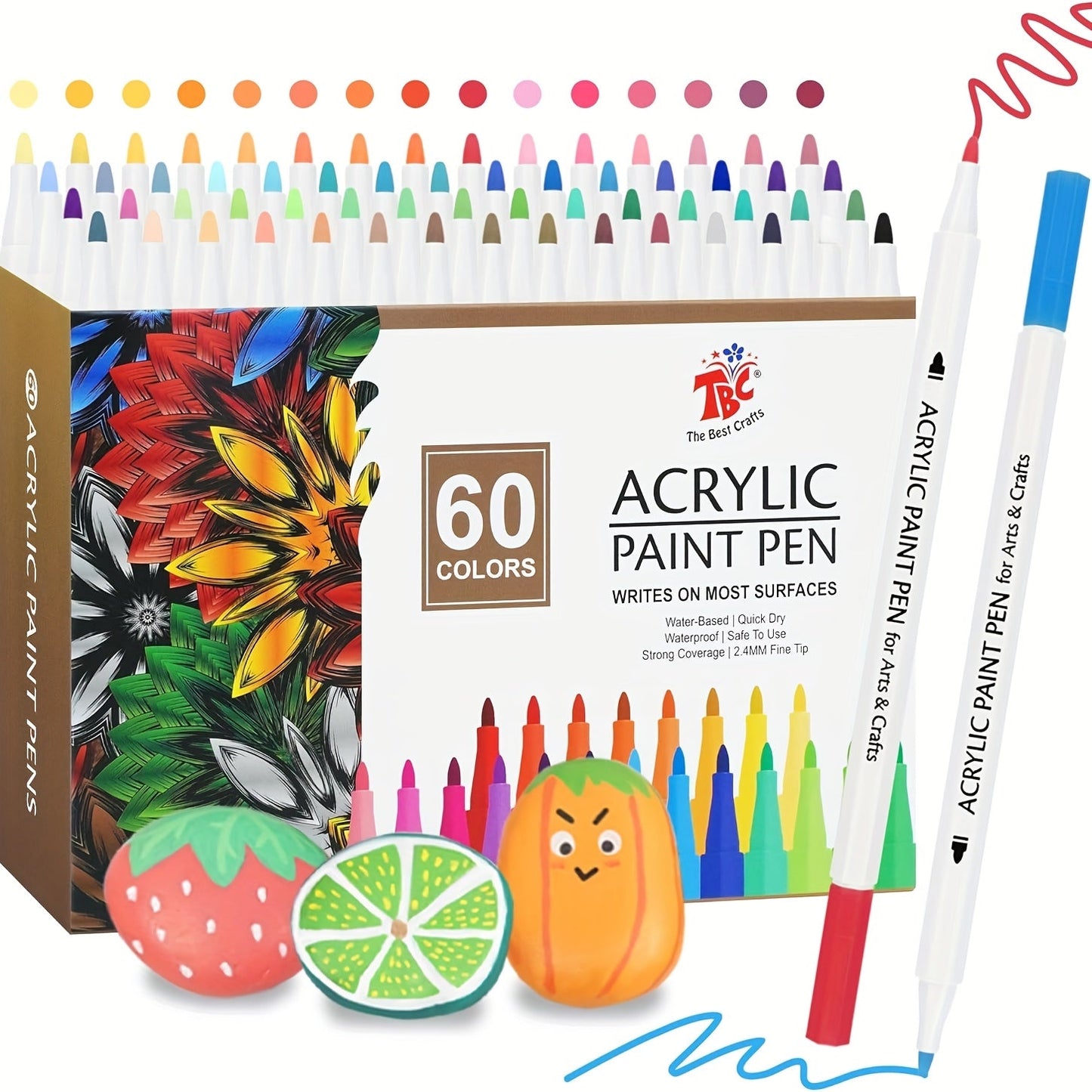 Brush Tip Paint Pens 60 Colors with the Listed Color, Size or Set Options for Everyday Use