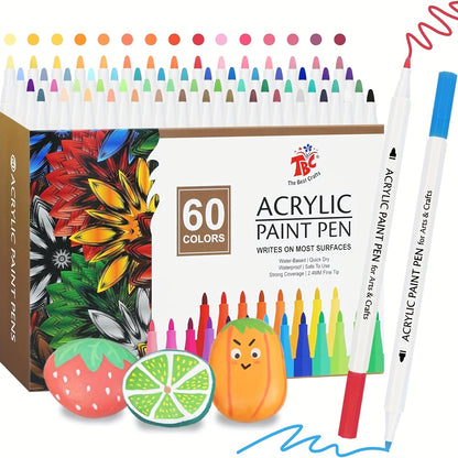 Brush Tip Paint Pens 60 Colors with the Listed Color, Size or Set Options for Everyday Use