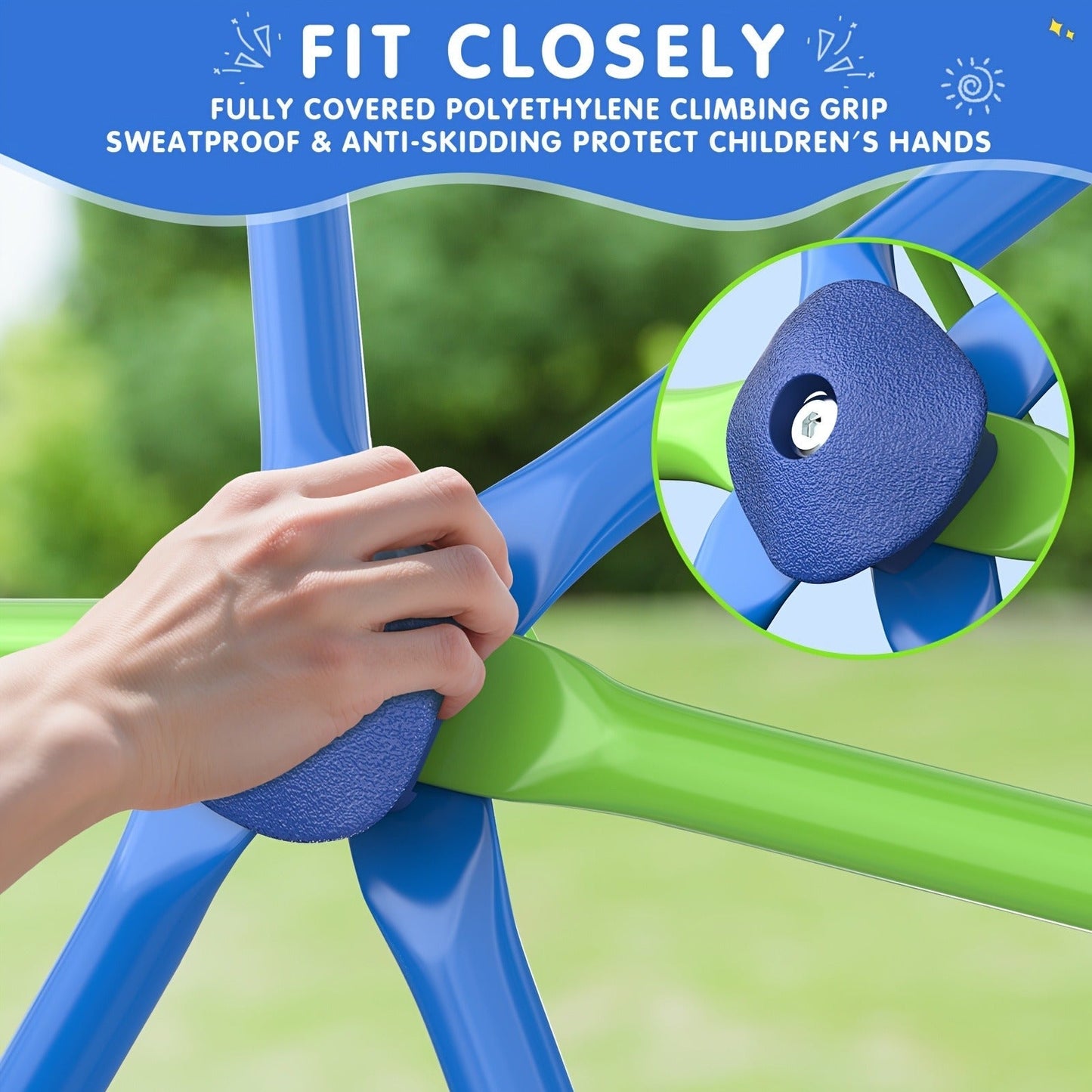 10FT Kids Climbing Dome with Hammock Swing Disc Swing Backyard Jungle Gym Steel Frame Outdoor Play Equipment 1000 LBS Capacity Gift for Boys