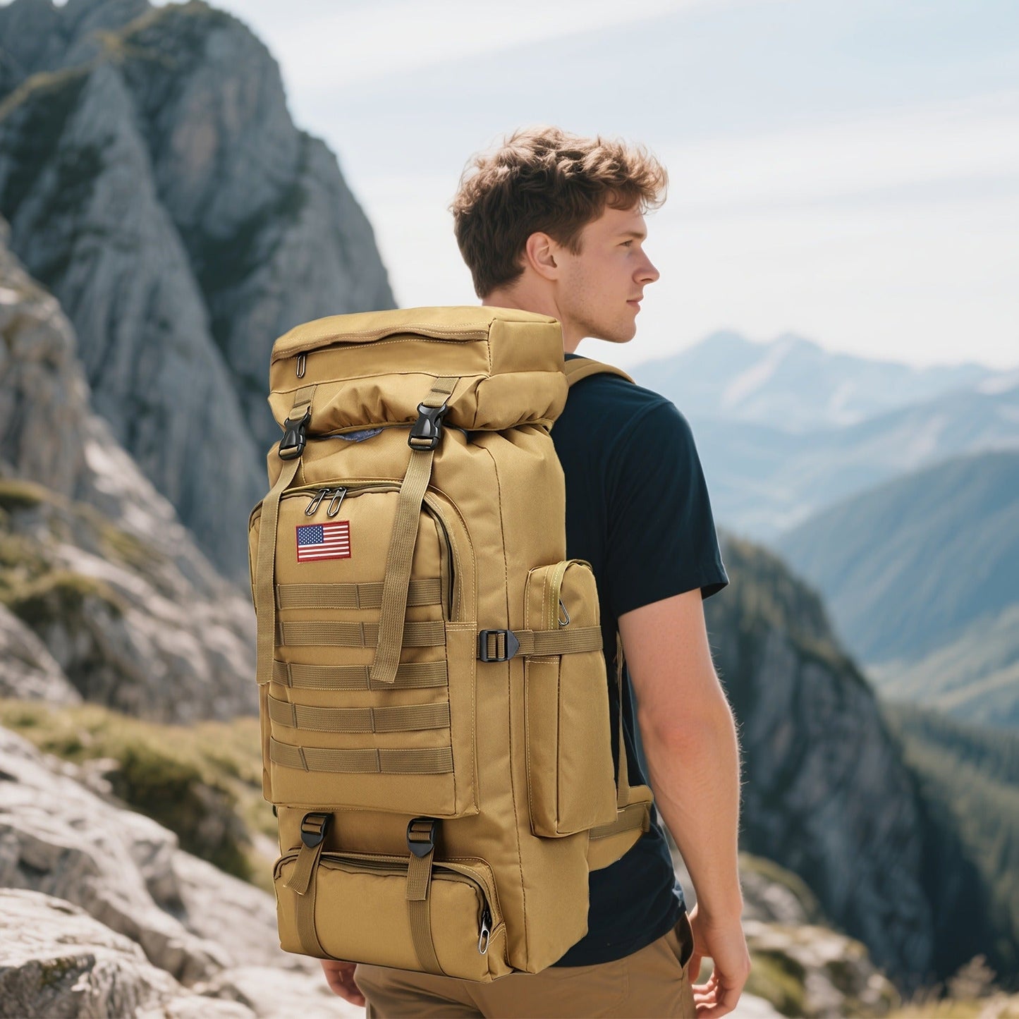 Tall Flap-Top Tactical Rucksack with Lower Utility Pouch and Eleven Color or Camouflage Options