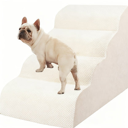Dog Stairs for High Beds & Sofa – Extra Wide Foam Pet Steps with Non-Slip Bottom, Soft Cushioned Dog Ramp for Couch, Ideal for Small Dogs
