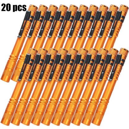 Pen Light Flashlights Bulk Pack with Clip – Mini Slim LED Pocket Torch for Camping, Outdoor, Home & Emergency Use