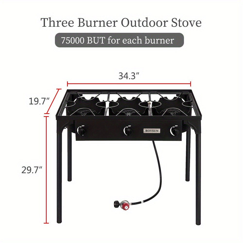 Outdoor Propane Burner Stove Cast Iron High Pressure Gas Cooker with Detachable Stand Legs