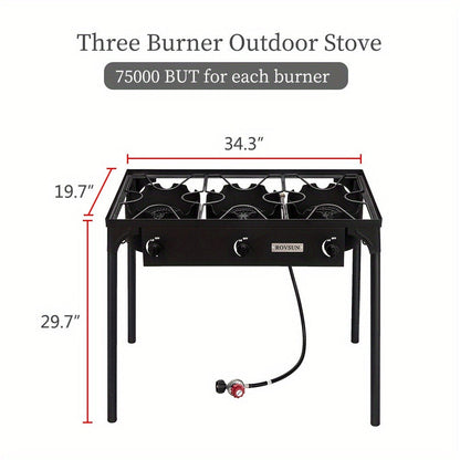 Outdoor Propane Burner Stove Cast Iron High Pressure Gas Cooker with Detachable Stand Legs