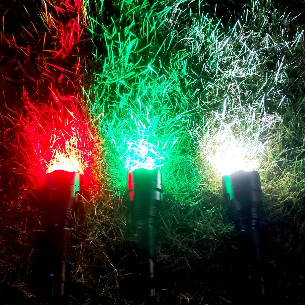 Flashlight Red, Green or White Hunting Light with Remote Switch, 18650 Battery and Mount Options