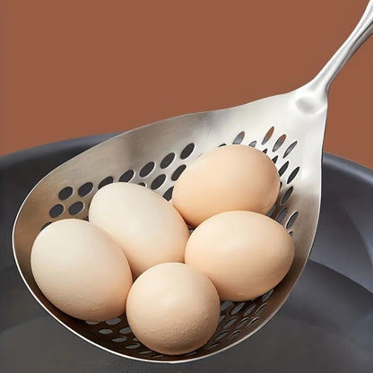 Stainless Steel Slotted Spoon Large Cooking Spoon for Frying Hot Pot Draining Serving for Home Cooking, Dining and Outdoor Meals