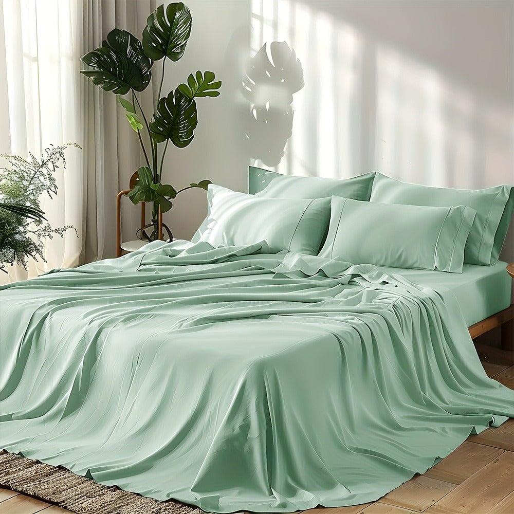 Fitted Sheet Set Cooling Deep Pocket – 2000TC Soft Microfiber Bed Sheet, Shrink Fade Wrinkle Resistant, 11 Colors 4 Sizes