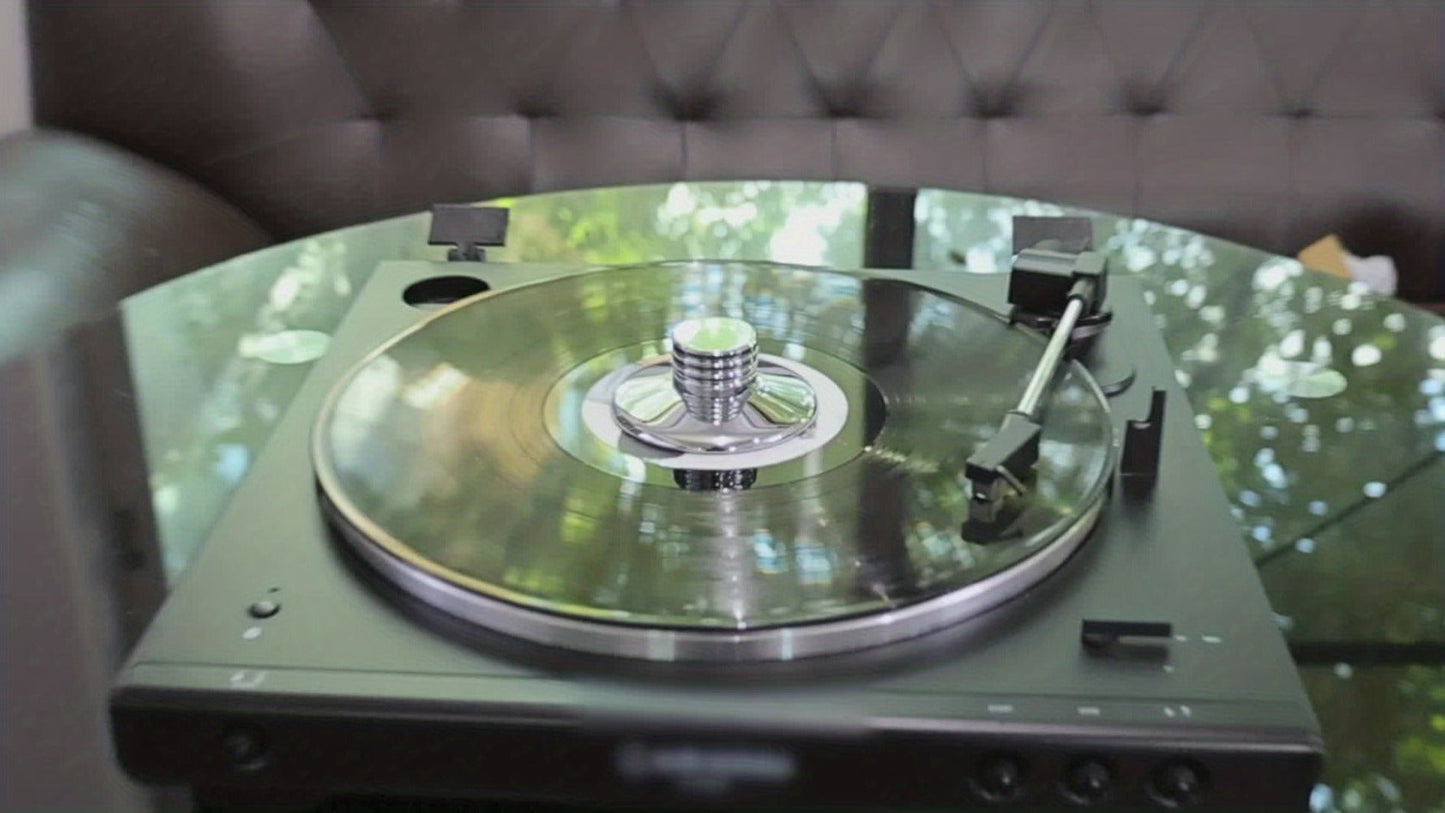 Vinyl Record Weight Stabilizer LP Clamp for Turntables | Metal Disc Stabilizer, Reduces Vibration & Noise, Polished Stainless Steel