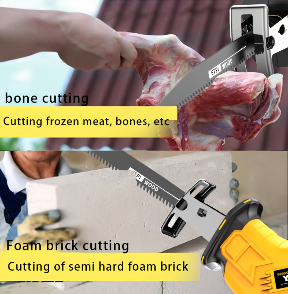 Cordless Reciprocating Saw - Electric Reciprocating Saw with Safety Lock, Large Battery & Charger