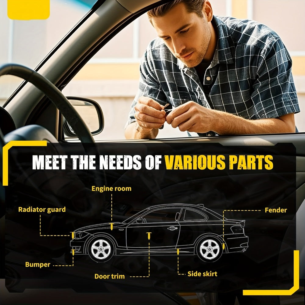 Automotive Push Retainer Clip Kit with 115, 635, 640 or 1290-Piece Options and Pictured Removal Tools