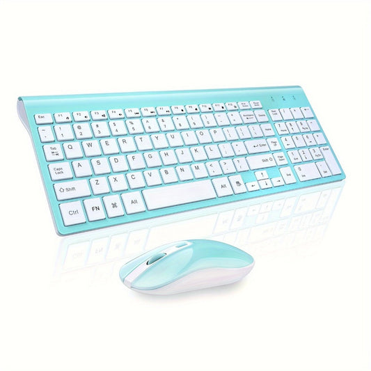 2.4G Wireless Keyboard and Mouse Combo Ultra-Thin Slim Full Size with Numpad Silent Keys Plug for an Everyday Personal Care Routine