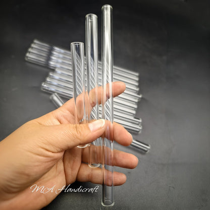 Glass Straws Reusable 12 Pack with Cleaning Brushes – Borosilicate Glass Drinking Straws 6 or 8 Inch, Clear & Colorful, Thick 12mm
