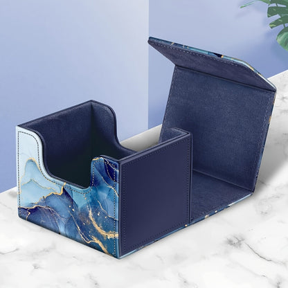 Magnetic Trading Card Deck Box with Six Marble-Style Color Options, Divider and Pictured 10.5 cm Width