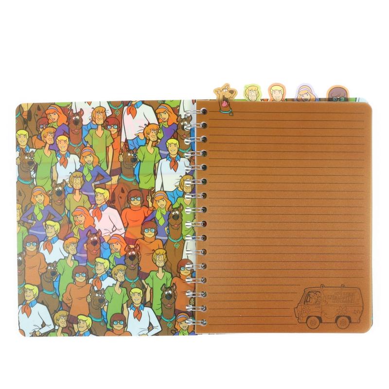 Scooby-Doo Spiral Notebook for Kids Mystery Machine 5-Tab Journal 75 Lined Pages Character Bookmark Tabs