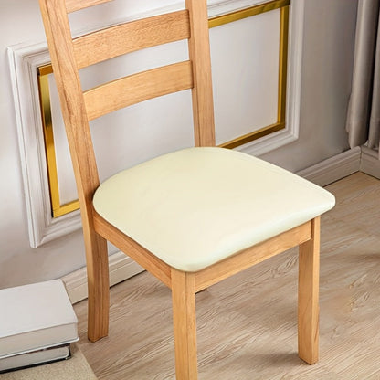 PU Leather Dining Chair Cushion Covers Removable Stretch Seat Slipcovers for Dining Room Kitchen Hotel Set of 4 or 6