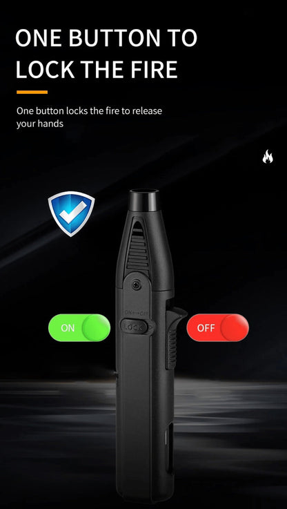 Windproof Torch Lighter 5 Pack Outdoor Butane Gas Lighter Set 1300 1800 Degree Blue Flame for Grilling, Camping and Outdoor Meals