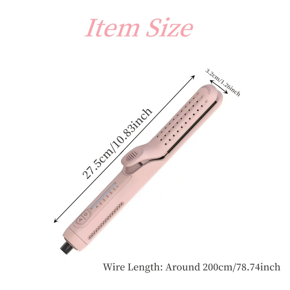 Two-in-One Airflow Hair Styler with Curved Plates, Five Temperature Settings and Pink or Black Finish