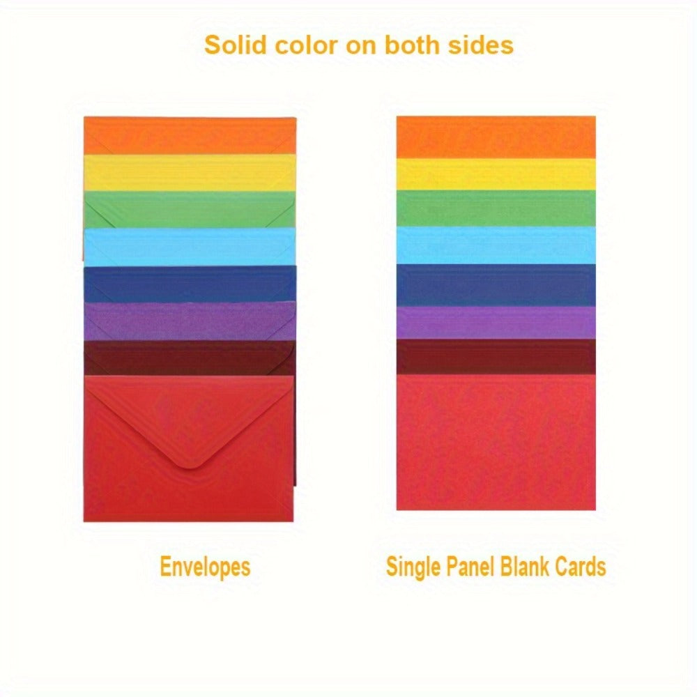 Blank Cards with Envelopes 4x6 Inch | 40 or 80 Sets Colorful Rainbow DIY Greeting Cards | Single Panel Holiday Christmas Birthday Note Cards