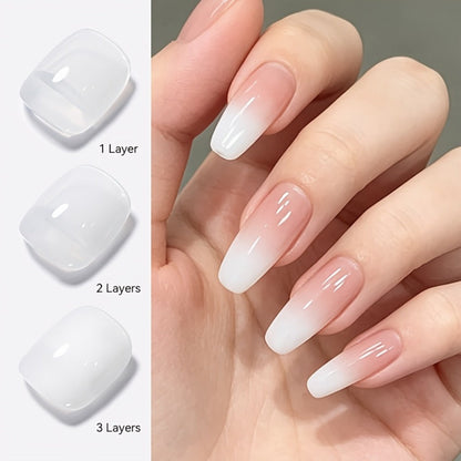 Gel Nail Polish in 10ml Translucent Jelly with 6 Milky, Snow-Glitter and Nude Shade Options