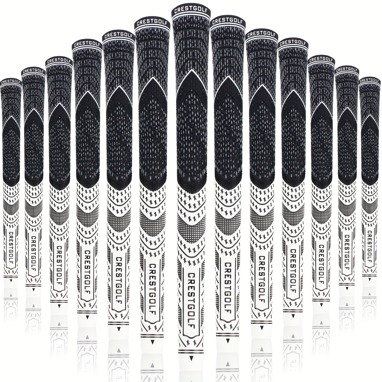 Midsize Golf Grips Set 13 Pack – All Weather Hybrid Rubber Golf Club Grips with Ecological Yarn Thread Technology, Multiple Colors