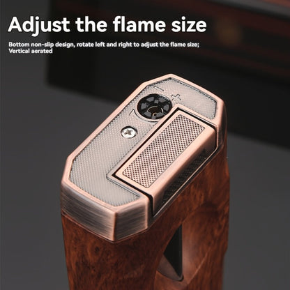 Cigar Torch Lighter with V-Shaped Cigar Cutter Built-in Clip Dual Windproof Jet Flame Visible for Entryways, Bedrooms and Living Spaces