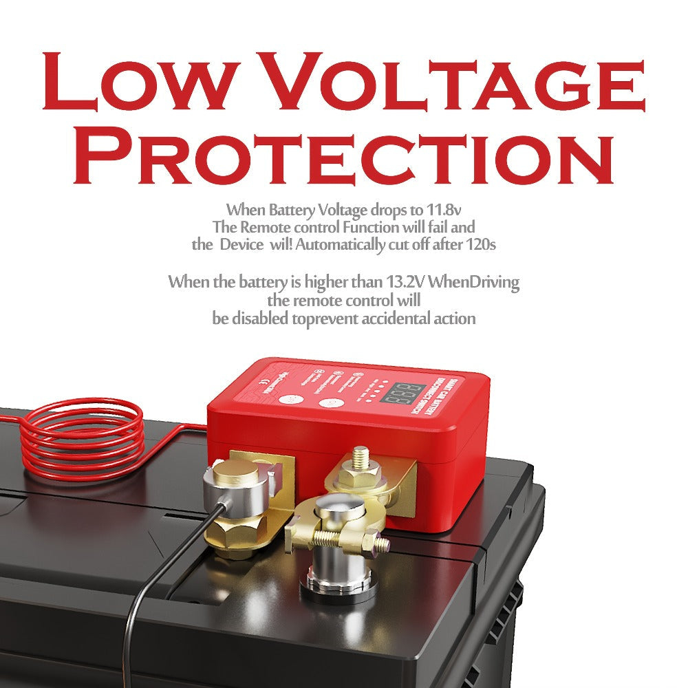 Wireless Battery Kill Switch – 12V/24V 240A Remote Control Cutoff with LED Voltage Indicator, Auto Shutdown