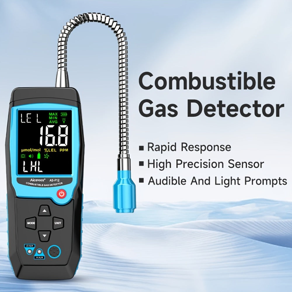 Gas Leak Detector Combustible Gas Detector Aicevoos AS-F12 Natural Gas Methane Tester Sound for Entryways, Bedrooms and Living Spaces