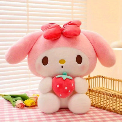 Plush Toy Strawberry-Holding Character Doll in 9.84-Inch Sitting Style with Two product details