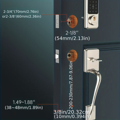 Smart Door Lock Hornbill Keypad Deadbolt and Handle Set with Bluetooth App Keyfob and Alexa Control