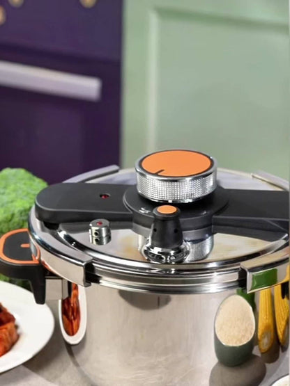 Pressure Cooker Stainless Steel with One-Twist Lock Lid, Induction & Gas Compatible Stew Pot in 1.32gal