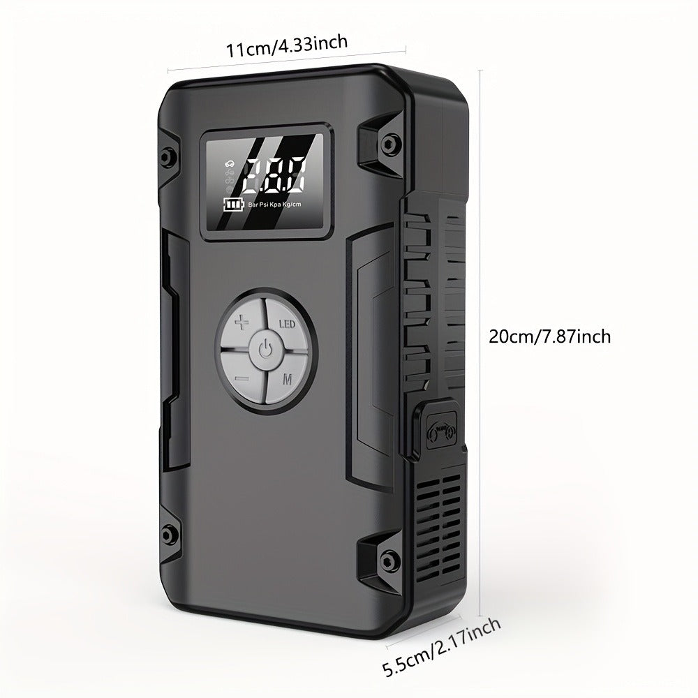 Jump Starter 10000A 7-in-1 with Air Pump – 150PSI Tire Inflator, Portable Battery Booster for Gas & Diesel, USB & USB-C Power Bank