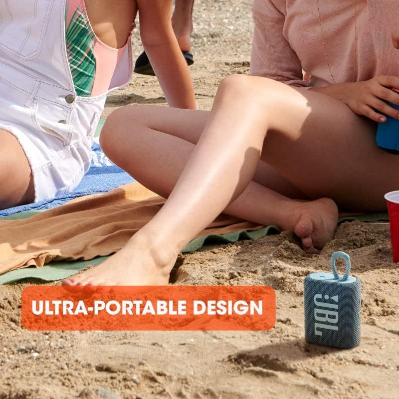 Bluetooth Speaker JBL Go 3 with IP67 Rating, USB-C Charging, Carry Loop, Five-Hour Runtime and Four Colors