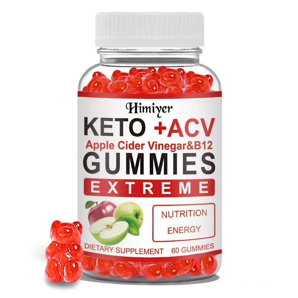 Apple Cider Vinegar Gummies with Pomegranate, Beet Juice & Vitamin B12, Keto ACV Gummies for Weight Management