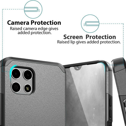 Phone Case Dual-Layer PC and TPU Cover for T-Mobile Revvl 7 5G in Red, Purple, Pink, Black, Gray or Blue