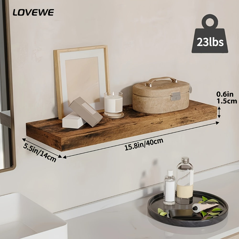 Floating Shelves for Wall 4pcs 15.8in – Wall Mounted Shelf with Invisible Bracket for Bathroom, Living Room, Bedroom, Kitchen
