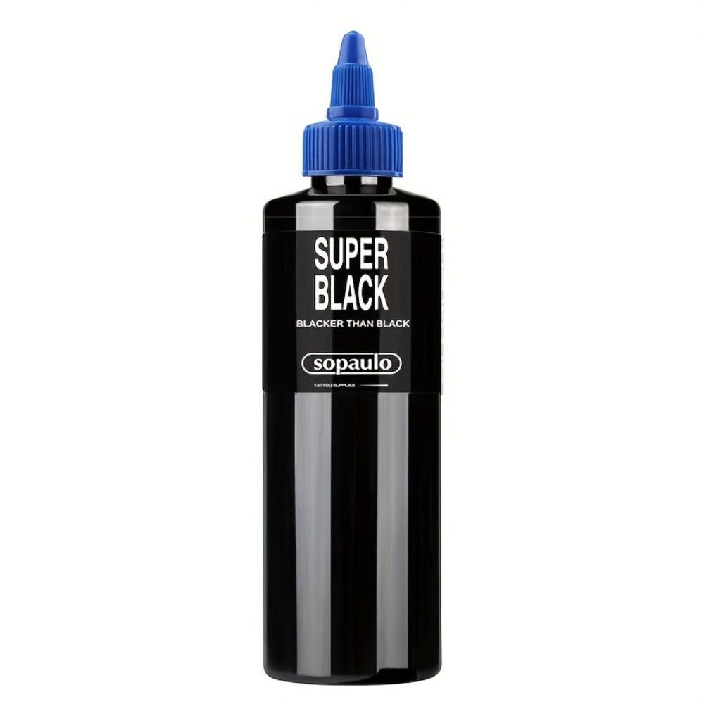 Tattoo Ink 8oz 240ml Single Black Bottle with Ultra-Dark Color Label and Large-Capacity Format
